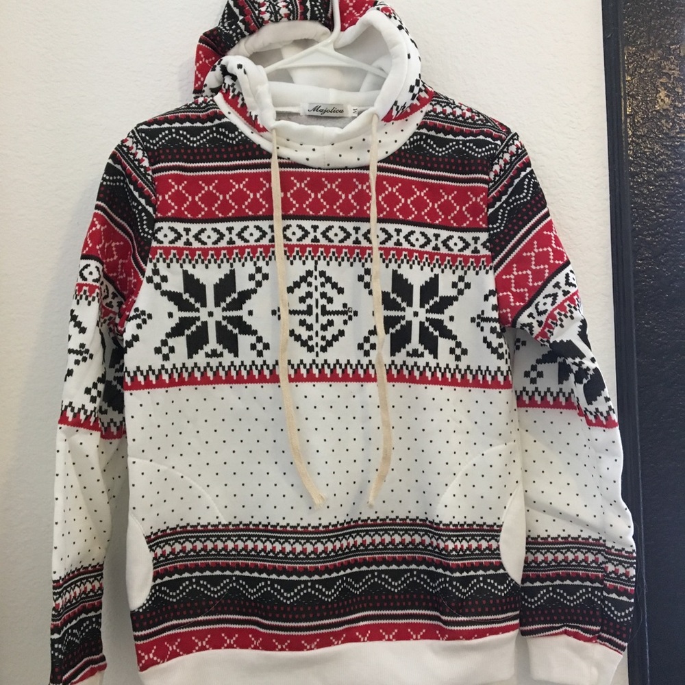 White Printed Hoodie
